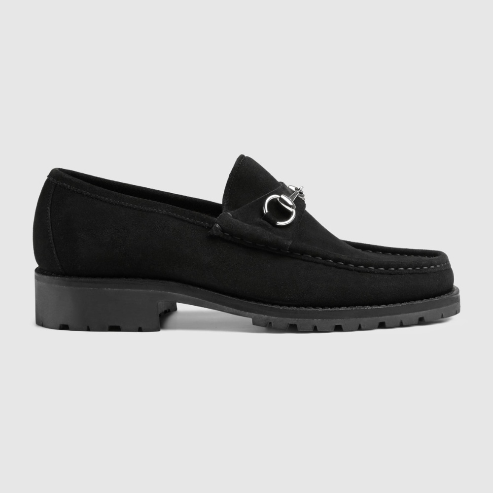 Gucci Horsebit Suede Loafers in Black - Picture 4 of 8